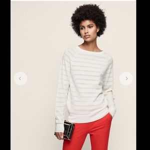 Reiss Saffi Sheer Stripe Sweater